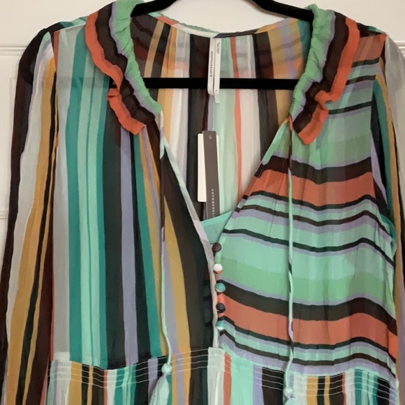 nwt ANTHROPOLOGIE The Marais Chiffon Maxi Dress -Stripe -Small - NWT - Picture 4 of 5